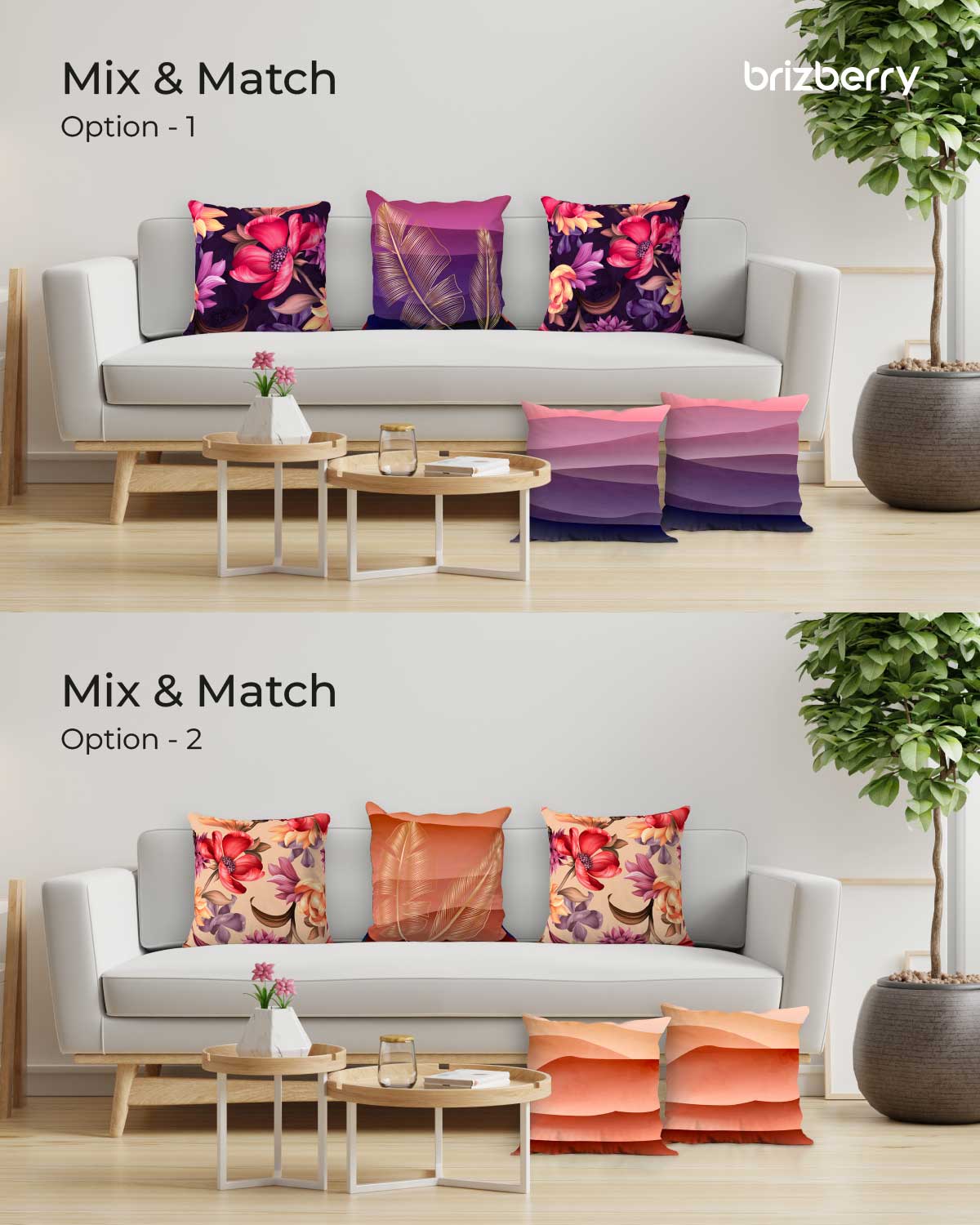 Cushion Covers, Design 1 brizberry the world of art